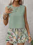 Women Floral Printing Two-Piece Set Daily Sleeveless Casual Summer Multi-Piece Set Matching Set