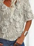Women Floral Short Sleeve Tee T-shirt V Neck Printing Casual Summer Graphic Tee Top