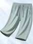 Women Plain Capris Straight Pants Casual Summer Shorts