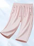 Women Plain Capris Straight Pants Casual Summer Shorts