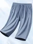 Women Plain Capris Straight Pants Casual Summer Shorts