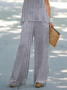 Women Striped Printing Two-Piece Set Daily Sleeveless Casual Summer Multi-Piece Set Matching Set