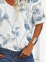 Women Floral Short Sleeve Tee T-shirt V Neck Printing Casual Summer Graphic Tee Top