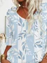 Women Floral Short Sleeve Tee T-shirt V Neck Printing Casual Summer Graphic Tee Top
