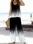 Women Abstract Printing Two-Piece Set Daily Sleeveless Casual Summer Multi-Piece Set Matching Set