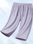 Women Plain Capris Straight Pants Casual Summer Shorts