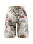 Women Floral Fifth Pants Pant Casual Summer Trousers