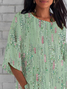 Women Abstract Half Sleeve Tee T-shirt Crew Neck Casual Summer Top