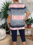 Women Abstract Printing Two-Piece Set Daily Short Sleeve Casual Summer Top With Pants Matching Set