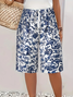 Women Floral Fifth Pants Pants Casual Summer Trousers