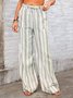 Women Striped Long Drawstring Pants Casual Spring/Fall Trousers