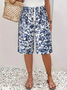 Women Floral Fifth Pants Pants Casual Summer Trousers