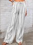 Women Striped Long Drawstring Pants Casual Spring/Fall Trousers