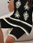 Women Abstract Printing Two-Piece Set Daily Short Sleeve Casual Summer Top With Pants Matching Set