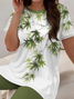 Women Floral Printing Two-Piece Set Daily Short Sleeve Casual Summer Top With Pants Matching Set