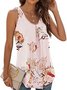 Women Sleeveless Tank Top Camisole Summer Plain Ruched Crew Neck Daily Sports Top