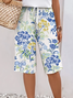 Women Floral Fifth Pants Pants Casual Summer Trousers