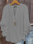 Women Plain Half Sleeve Shirt Summer V Neck Daily Casual Top
