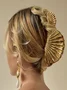 Real Gold Electroplated Headdress Large Shell Hairpin Niche Design Alloy Clip High-end Clip