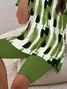 Women Abstract Printing Two-Piece Set Daily Short Sleeve Casual Summer Top With Pants Matching Set