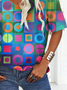 Women Abstract Short Sleeve Tee T-shirt V Neck Printing Casual Summer Graphic Tee Top