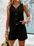 Women Plain Embossed Two-Piece Set Daily Sleeveless Casual Summer Top With Pants Matching Set