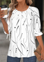 Women Striped Half Sleeve Shirt Summer Crew Neck Daily Casual Top