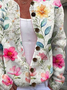 Women 3D Printing Vintage Spring/Fall Knitted Cardigan