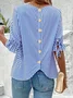 Women Striped Half Sleeve Shirt Summer Crew Neck Daily Vintage Top