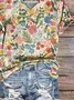 Women Floral Short Sleeve Tee T-shirt V Neck Printing Casual Summer Graphic Tee Top