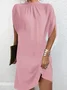 Women Geometric Short Sleeve Summer Printing Dress Crew Neck Dolman Sleeve Daily Vintage Midi Tank A-Line Dress