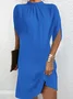 Women Geometric Short Sleeve Summer Printing Dress Crew Neck Dolman Sleeve Daily Vintage Midi Tank A-Line Dress