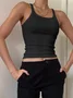 Women Sleeveless Tank Top Camisole Summer Plain Crew Neck Daily Sexy Top