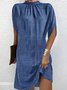 Women Geometric Short Sleeve Summer Printing Dress Crew Neck Dolman Sleeve Daily Vintage Midi Tank A-Line Dress