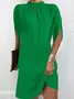 Women Geometric Short Sleeve Summer Printing Dress Crew Neck Dolman Sleeve Daily Vintage Midi Tank A-Line Dress