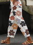 Women Floral Long Pants Casual Spring/Fall Trousers