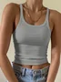 Women Sleeveless Tank Top Camisole Summer Plain Crew Neck Daily Sexy Top