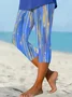 Women Abstract Capris Elastic Waist Pants Casual Summer Trousers