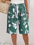 Women Floral Fifth Pants Pants Casual Summer Trousers