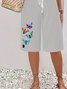 Women Butterfly Fifth Pants Pants Casual Summer Trousers