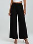 Women Plain Long Elastic Waist Pants Casual Spring/Fall Trousers