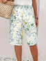Women Floral Fifth Pants Pants Casual Summer Trousers