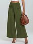 Women Plain Long Elastic Waist Pants Casual Spring/Fall Trousers