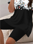 Women Floral Printing Two-Piece Set Daily Short Sleeve Casual Summer Top With Pants Matching Set