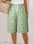 Women Floral Fifth Pants Pants Casual Summer Trousers