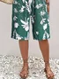 Women Floral Fifth Pants Pants Casual Summer Trousers