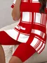 Women Abstract Printing Two-Piece Set Daily Short Sleeve Casual Summer Top With Pants Matching Set