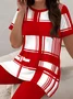 Women Abstract Printing Two-Piece Set Daily Short Sleeve Casual Summer Top With Pants Matching Set