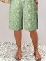 Women Floral Fifth Pants Pants Casual Summer Trousers