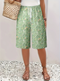 Women Floral Fifth Pants Pants Casual Summer Trousers